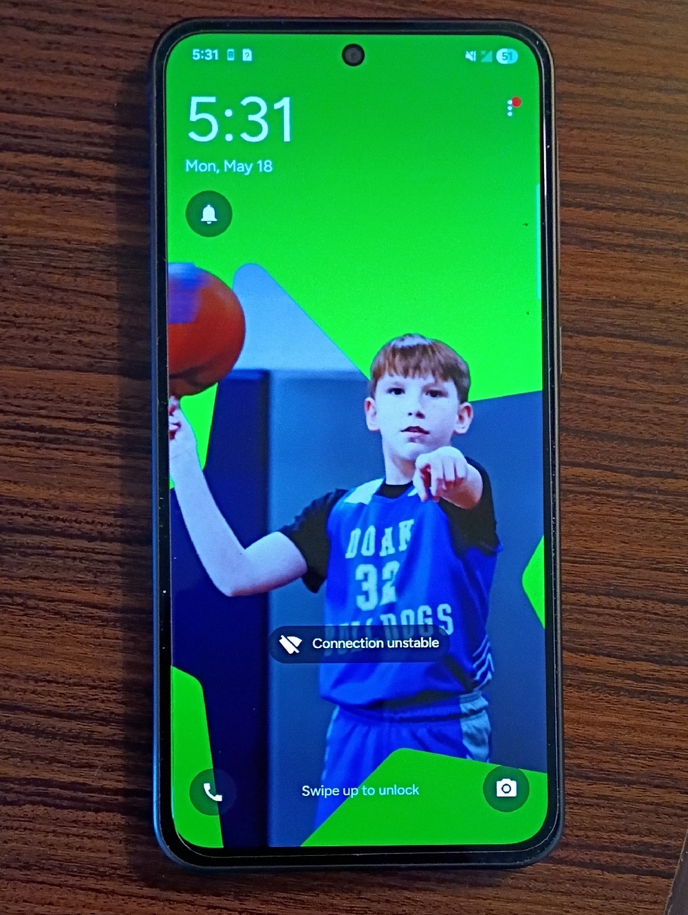 Smartphone with Bright Green Wallpaper Samsung A36